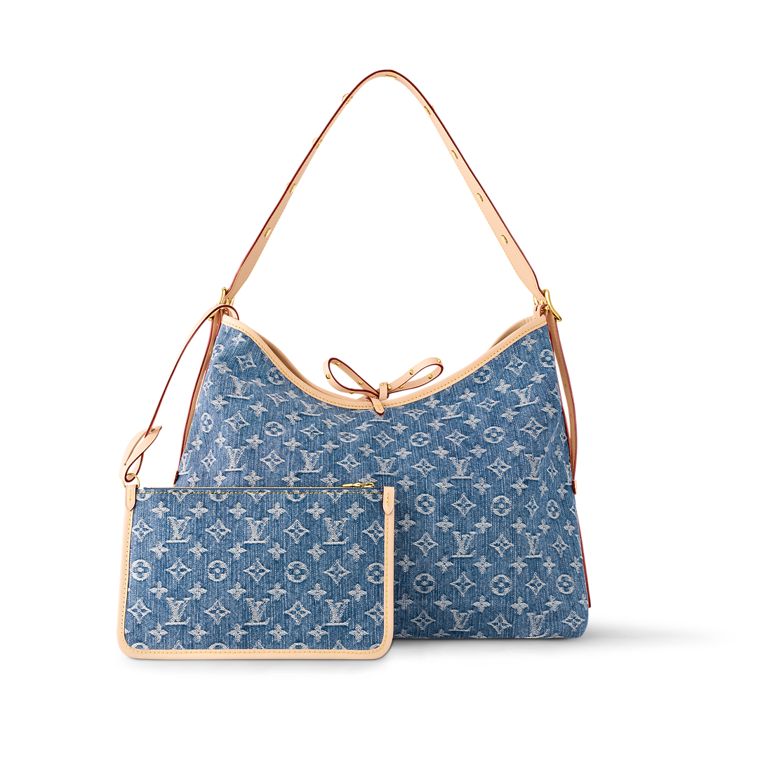 CarryAll MM Bag Luxury Monogram Denim Blue LOUIS VUITTON